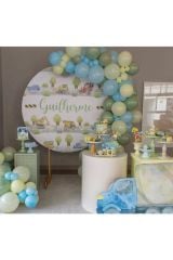 Pastel Küf Yeşili Mavi Ve Vanilya Balon Zinciri 100 Adet