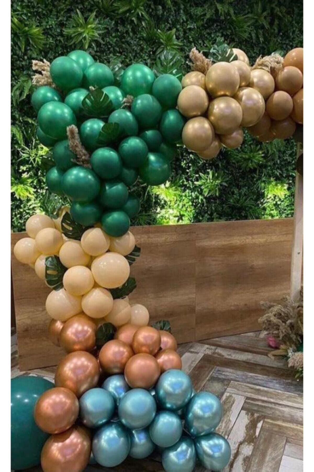 Metalik Pastel Krom Karışık Balonlar Balon Zinciri