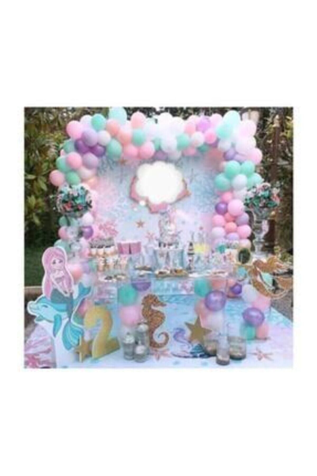 Deniz Kızı Konsept Özel Gün Parti Süslemeleri Balon Set Ve Balon Zinciri 32