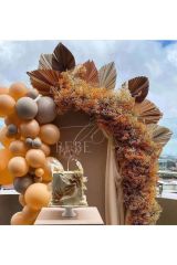 Pastel Somon Ve Gri Balon Zinciri 100 Adet