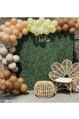 Pastel Sarı Karamel Gri Ve Somon Balon Zinciri 100 Adet