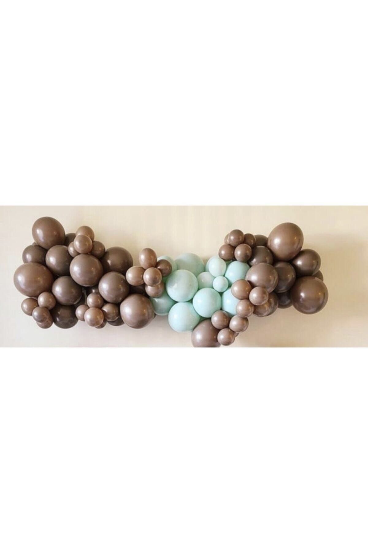 Kahverengi Mint Yeşili Balon Zinciri