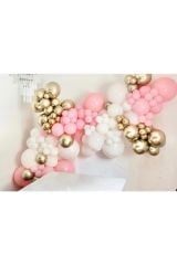 Gold Krom Pastel Tonlarda Balon Konsept