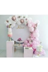 Pembe Beyaz Rose Krom Balon Zinciri