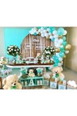 Krom Gold Mint Yeşili Pastel Beyaz Balon Zincir