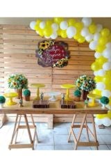 Papatya Temalı Sarı Beyaz Balon Set 100 Adet