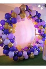 Mor Lila Gold Renklerde Özel Gün Konsept Balon Zinciri