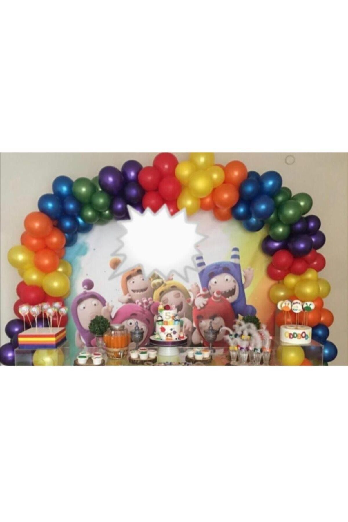 Gökkuşağı Temalı Kosept Balon Balon Zinciri