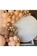 Krom Gold Karamel Kahve Somon Renkte Balon Zinciri 100 Adet