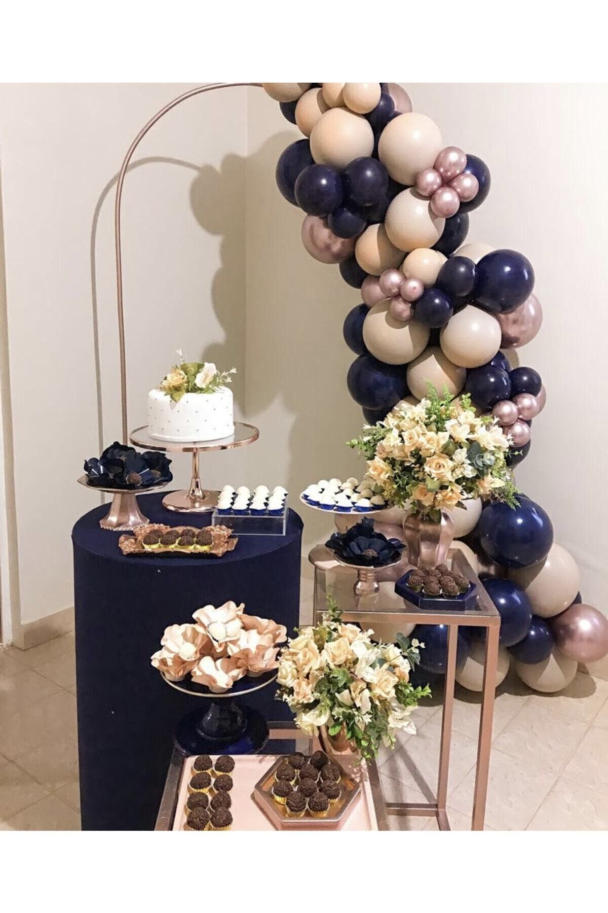 Krom Rose Gold Gece Mavisi Ve Sütlü Kahve Balon Zinciri 100 Adet