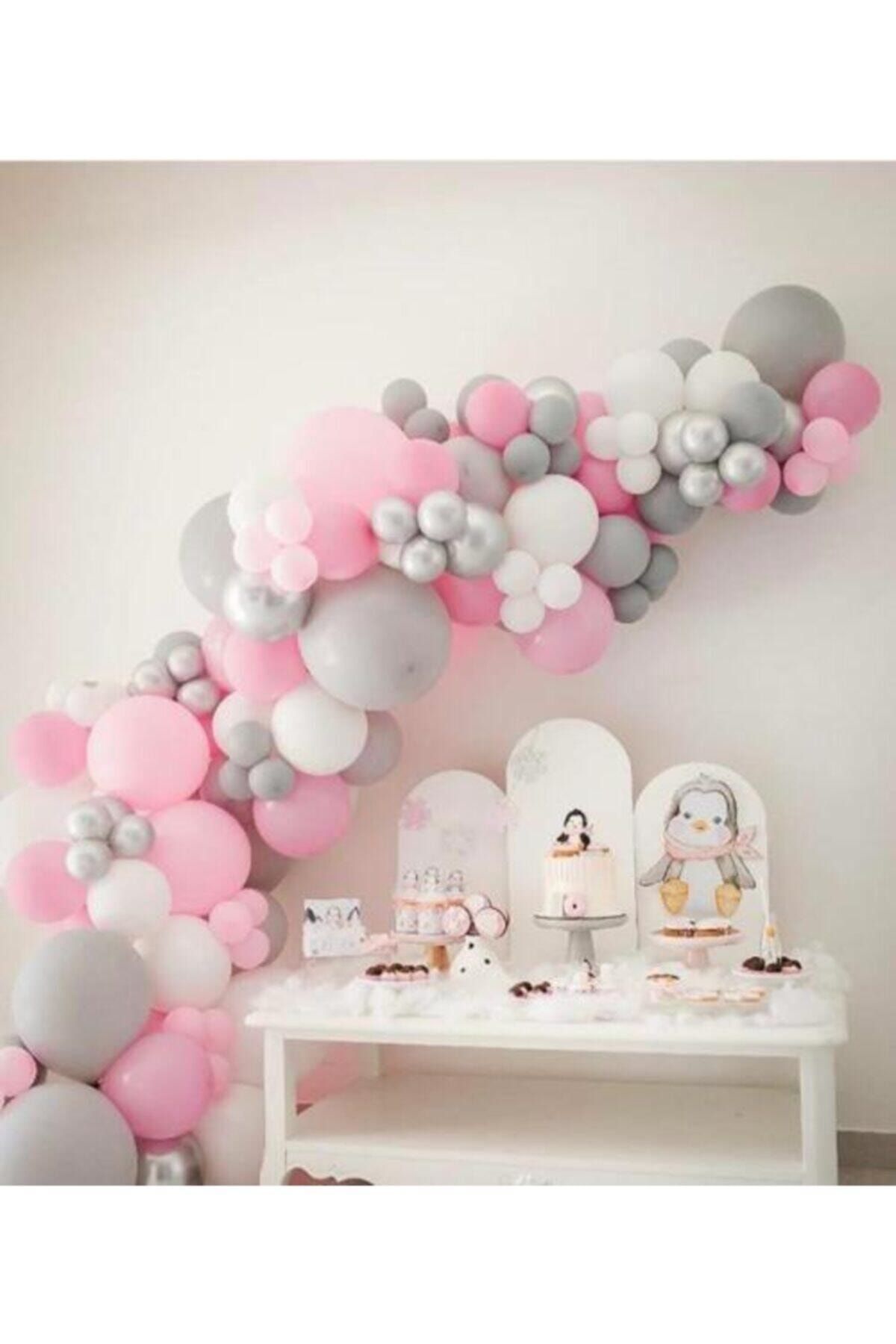 Pembe Gri Beyaz Balon Zincir
