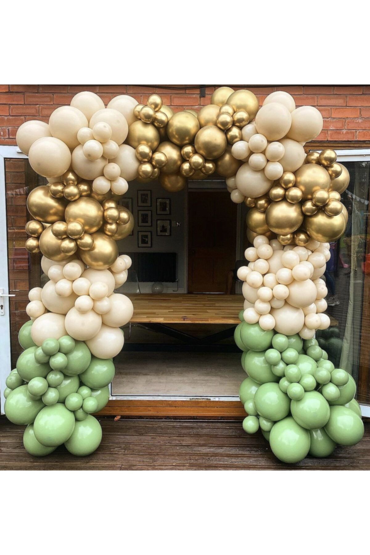 Krom Gold Sütlü Kahve Ve Kış Yeşili Balon Zinciri 100 Adet