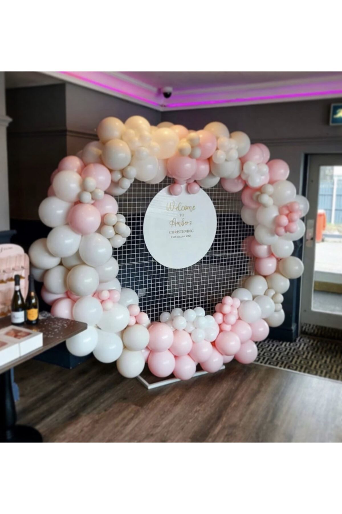 Makaron Pembe Ve Duman Rengi Balon Zinciri 100 Adet