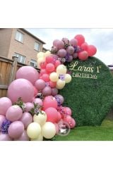 Pastel Yaban Çileği Toz Pembe Vanilya Balon Zinciri 100 Adet