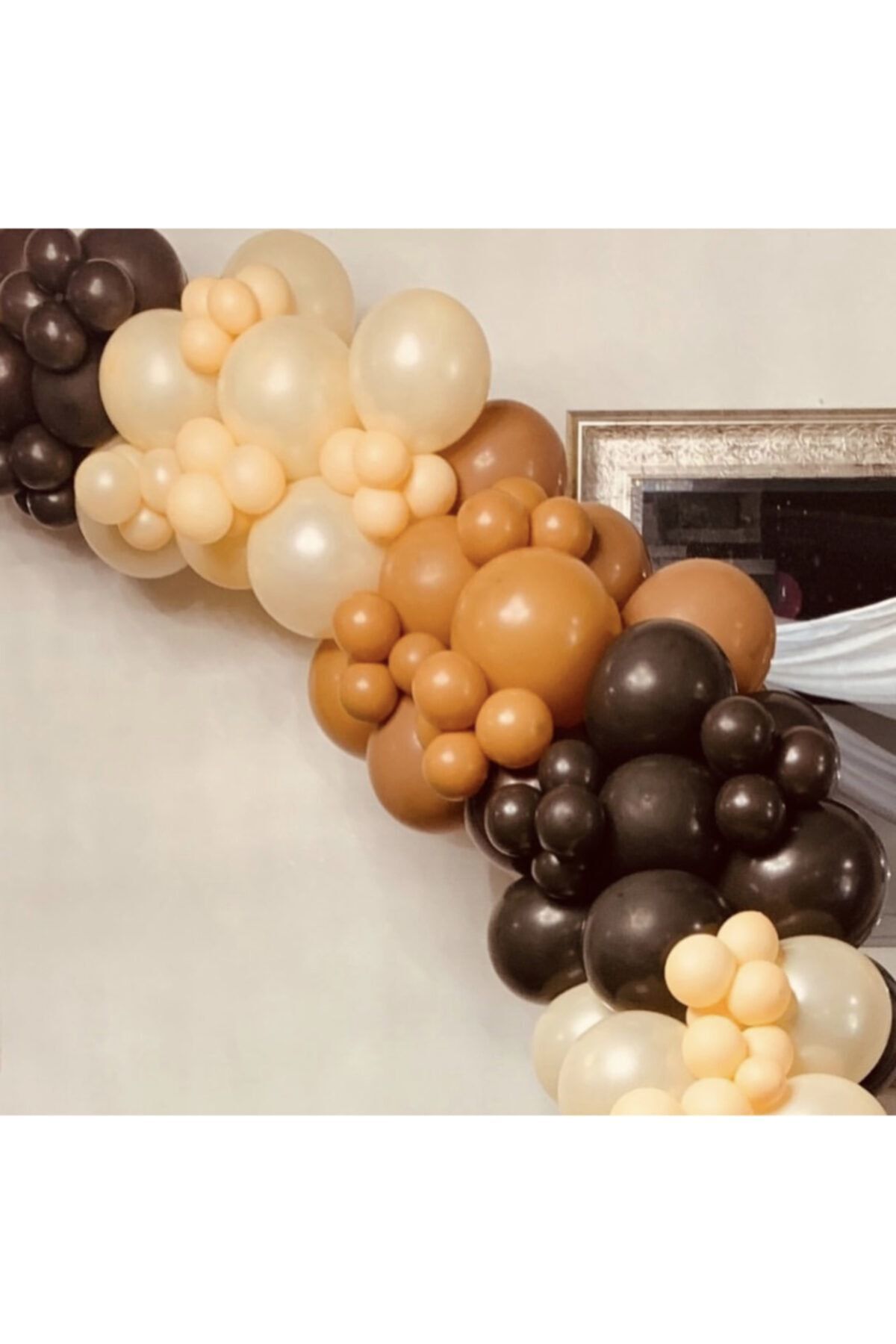 Pastel Çikolata Kahve Karamel Ve Somon Balon Zinciri 100 Adet