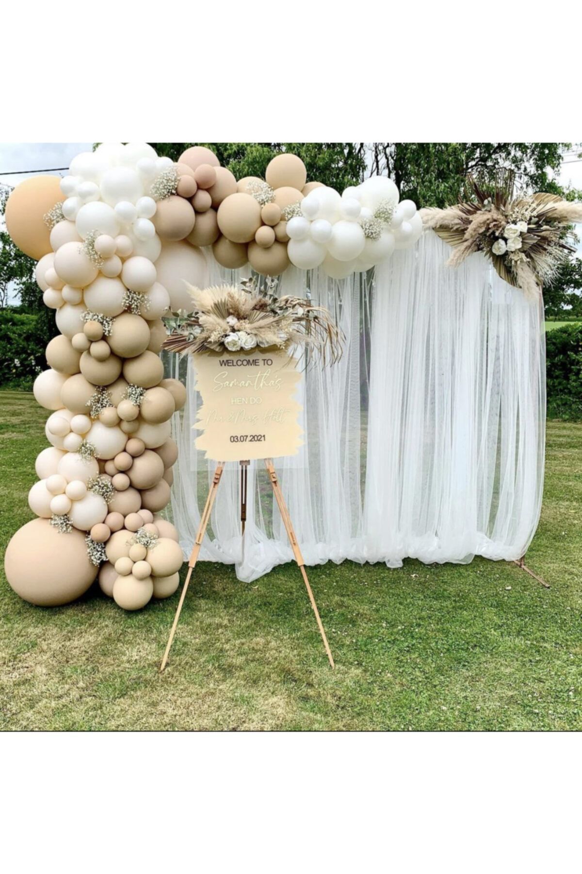 Pastel Çöl Kumu Beyaz Deniz Kumu Balon Zinciri 100 Adet