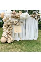 Pastel Çöl Kumu Beyaz Deniz Kumu Balon Zinciri 100 Adet
