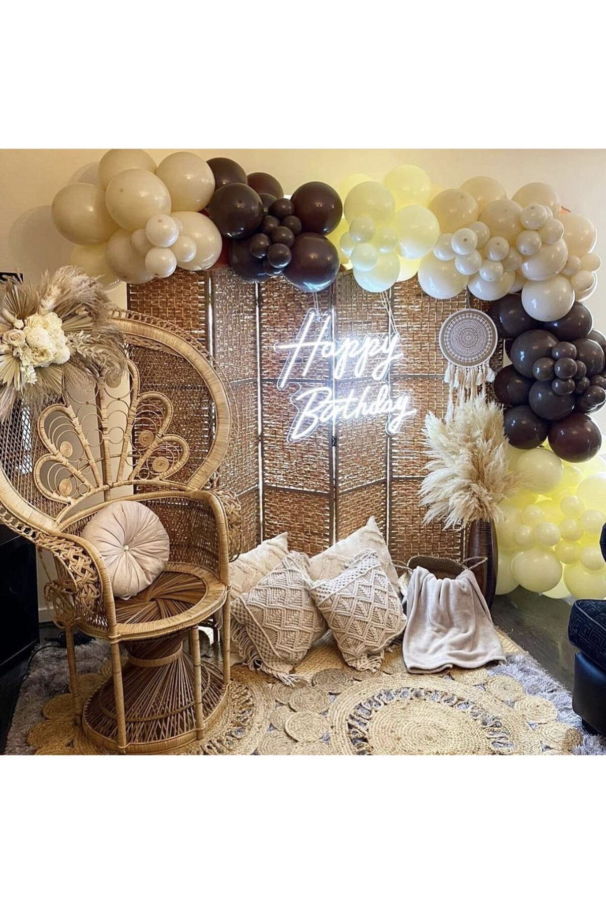 Pastel Çikolata Kahve Vanilya Ve Deniz Kumu Balon Zinciri 100 Adet