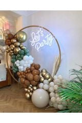 Krom Gold Küf Yeşili Beyaz Ten Rengi Ve Karamel Balon Zinciri 100 Adet