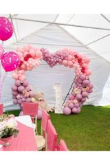 Pastel Makaron Pembe Ve Yaban Çileği Balon Zinciri 100 Adet