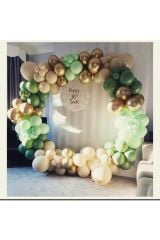 Krom Gold Küf Yeşili Mint Yeşili Ve Ten Rengi Balon Zinciri 100 Adet
