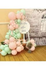Makaron Pembe Ve Mint Yeşili Balon Zinciri 100 Adet