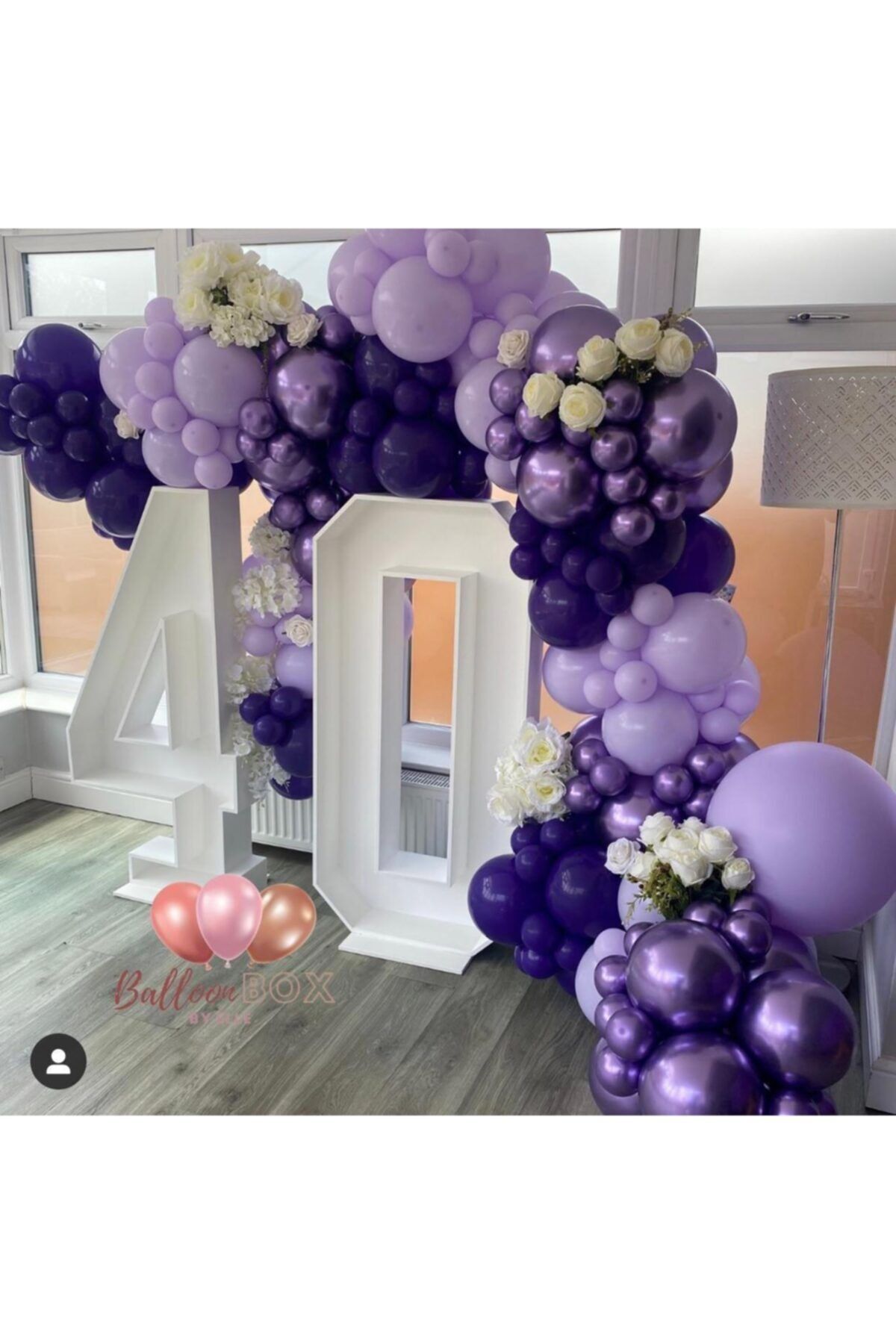 Krom Mor Pastel Lila Pastel Mor Balon Zinciri 100 Adet
