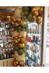 Krom Gold Küf Yeşili Ve Ten Rengi Balon Zinciri 100 Adet