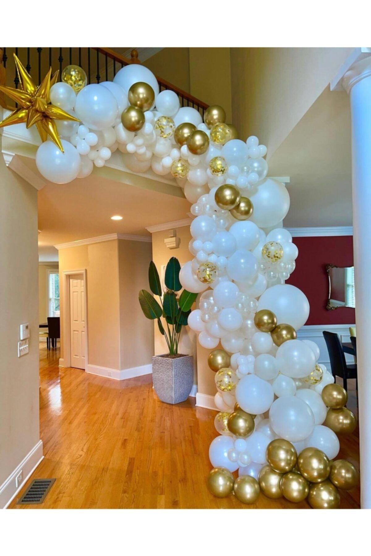 Krom Gold Beyaz Balon Zinciri 100 Adet