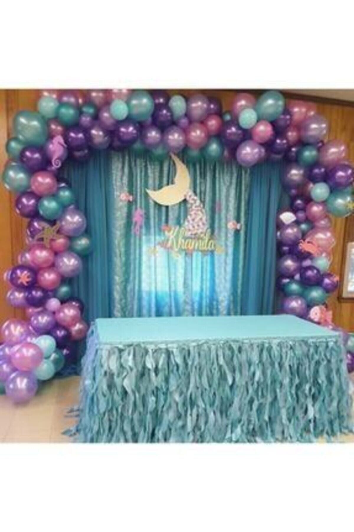 Deniz Kızı Konseptli Metalik Balon Seti