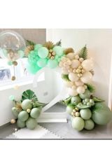 Krom Gold Küf Yeşili Ten Rengi Ve Mint Balon Zinciri 100 Adet