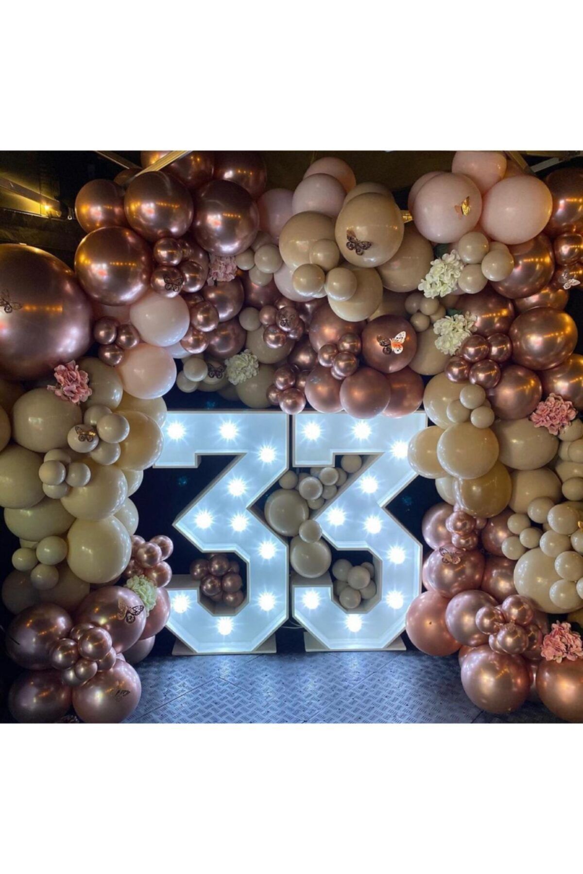 Krom Pembe Ve Ten Rengi Balon Zinciri 100 Adet