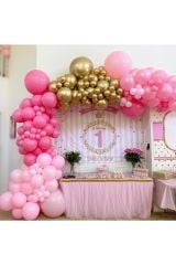 Krom Gold Pembe Fuşya Balon Zinciri 100 Adet
