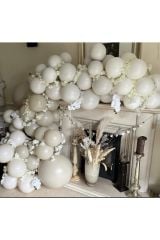 Pastel Gri Beyaz Balon Zinciri 100 Adet