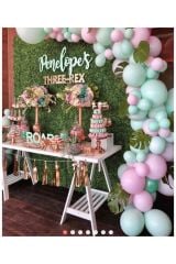 Pastel Pembe Ve Mint Yeşili Makaron Balon Zinciri 100 Adet