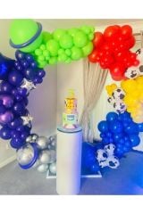Krom Gümüş Pastel Balon Zinciri Gece Mavisi Lacivert Açık Yeşil Kırmızı Sarı 100 Adet