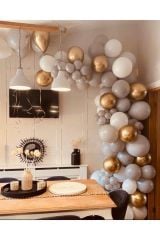 Krom Gold Gri Beyaz Balon Zinciri 100 Adet