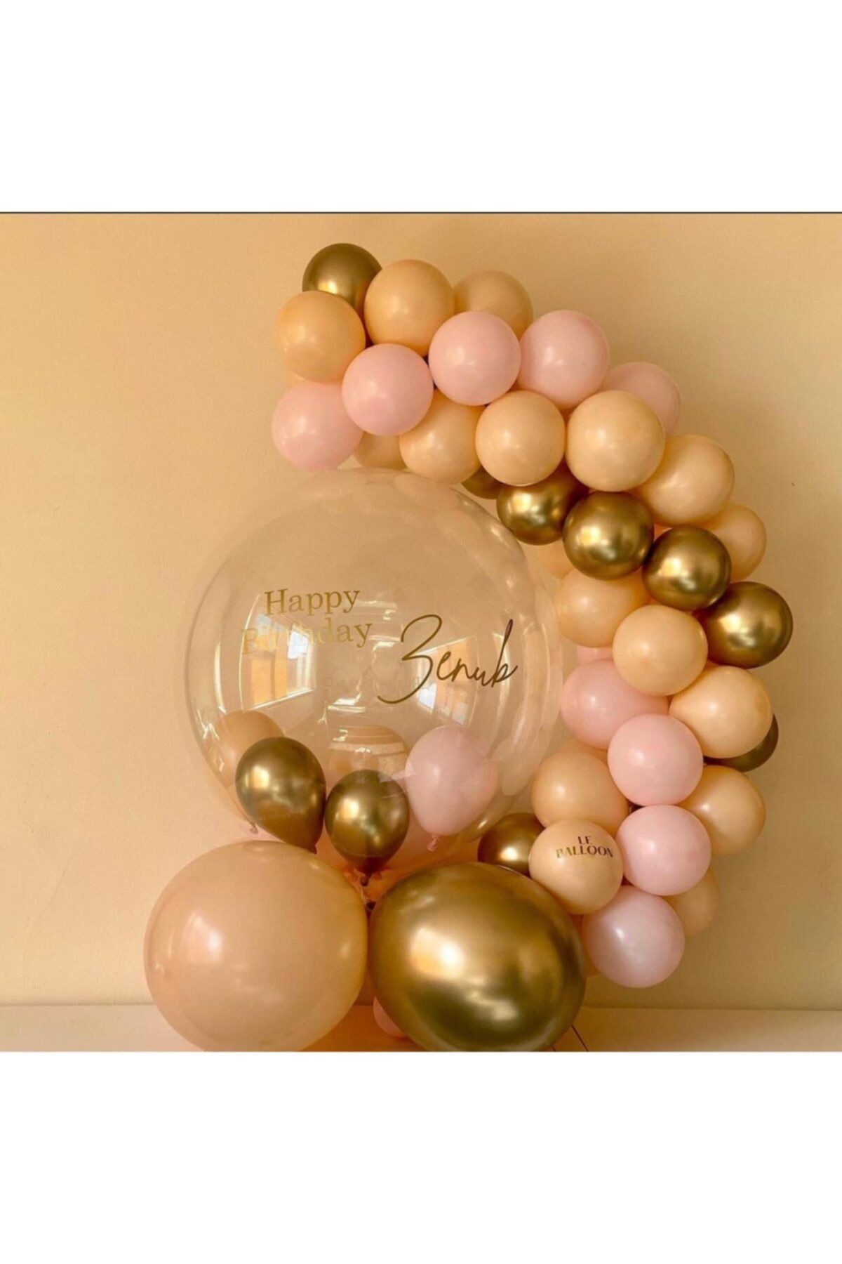 Krom Gold Pembe Ten Rengi Balon Zinciri 100 Adet