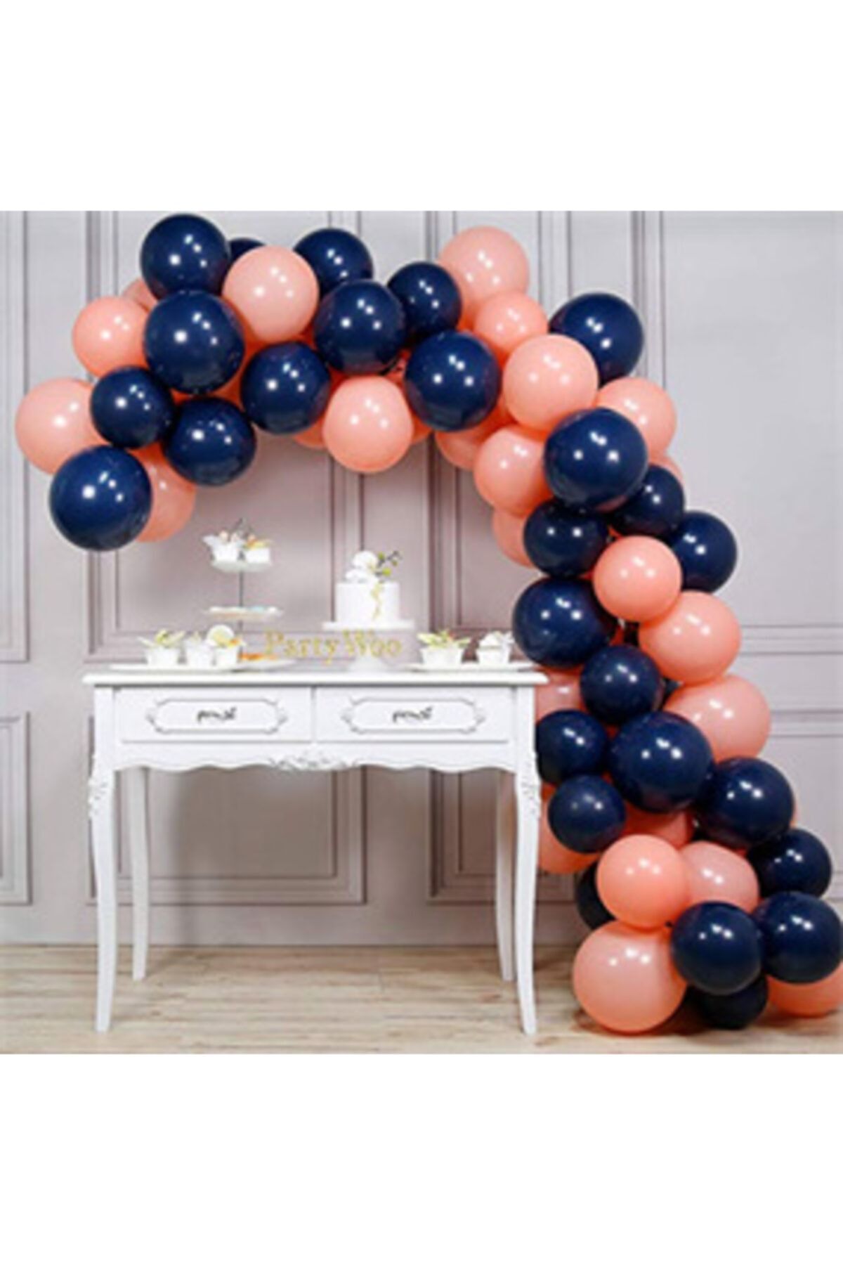 Gece Mavisi Somon Zincir Balon Seti 100 Adet