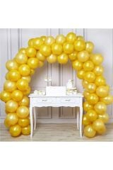 100 Adet Gold Metalik Zincir Balon Seti 5 Metre