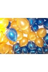 100 Adet Mavi Gold Balon Ve 5 Metre Balon Zinciri