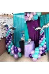 100 Adet Denizkızı Temalı Balon Ve 5 Metre Balon Zinciri