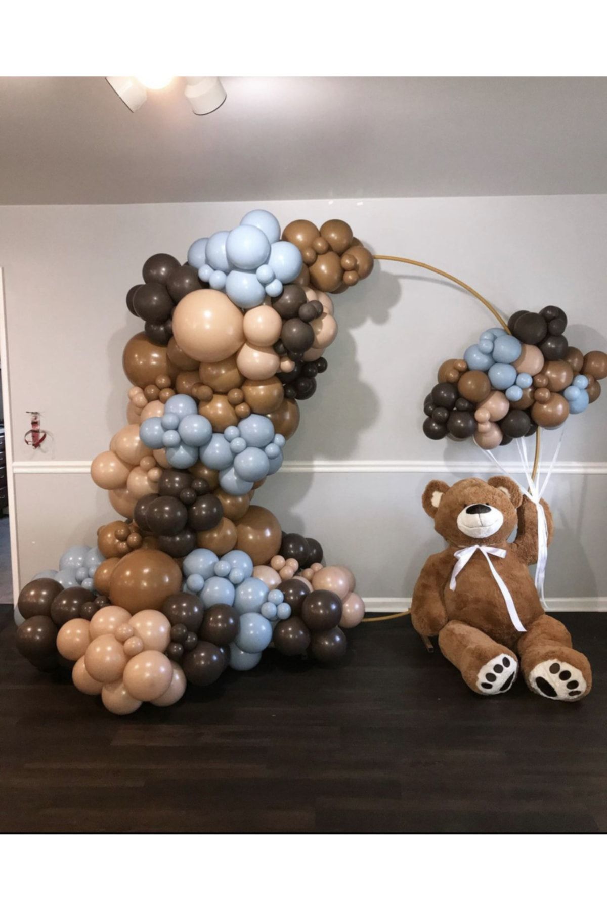 Pastel Çikolata Kahve Sütlü Kahve Karamel Ve Mavi Cam Rengi Balon Zinciri 100 Adet