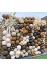 Kahverengi Karamel Ten Ve Somon Balon Zinciri 100 Adet