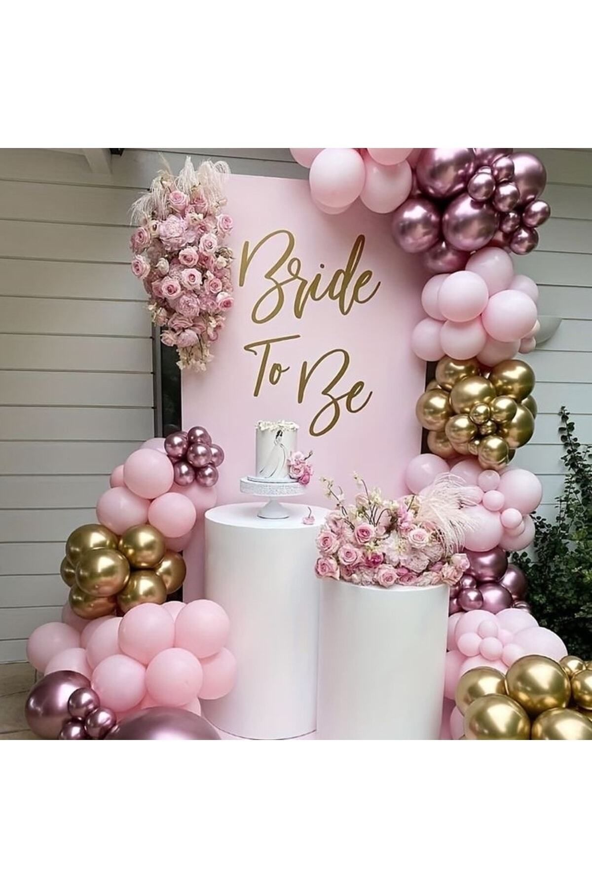 Pembe Gold Krom Balon Zinciri 100 Adet