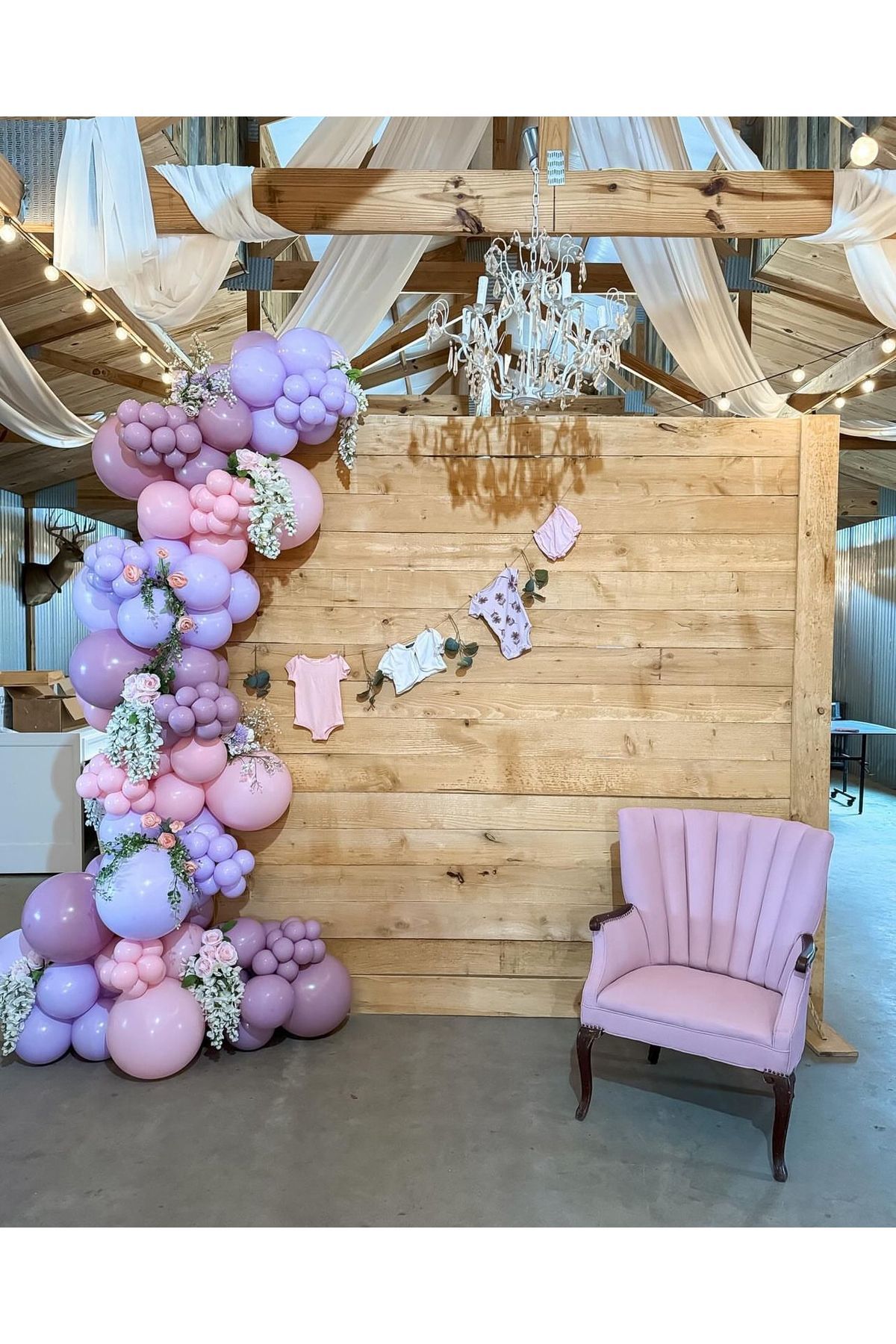 Makaron Pembe Mavi ve Lila Balon Zinciri 100 Adet