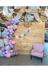 Makaron Pembe Mavi ve Lila Balon Zinciri 100 Adet