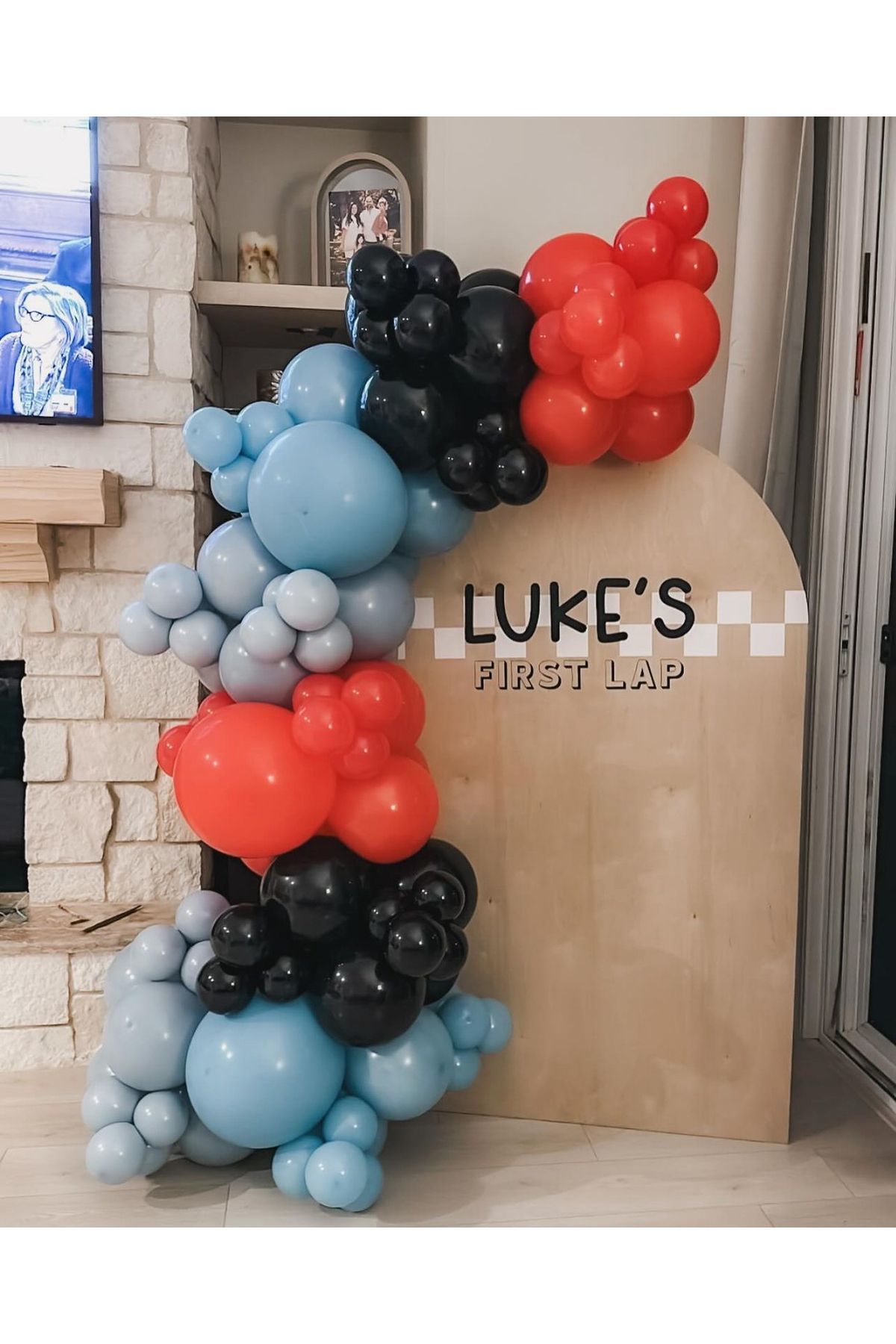 Pastel Siyah Kırmızı Fırtına Mavisi ve Makaron Mavi Balon Zinciri 100 Adet