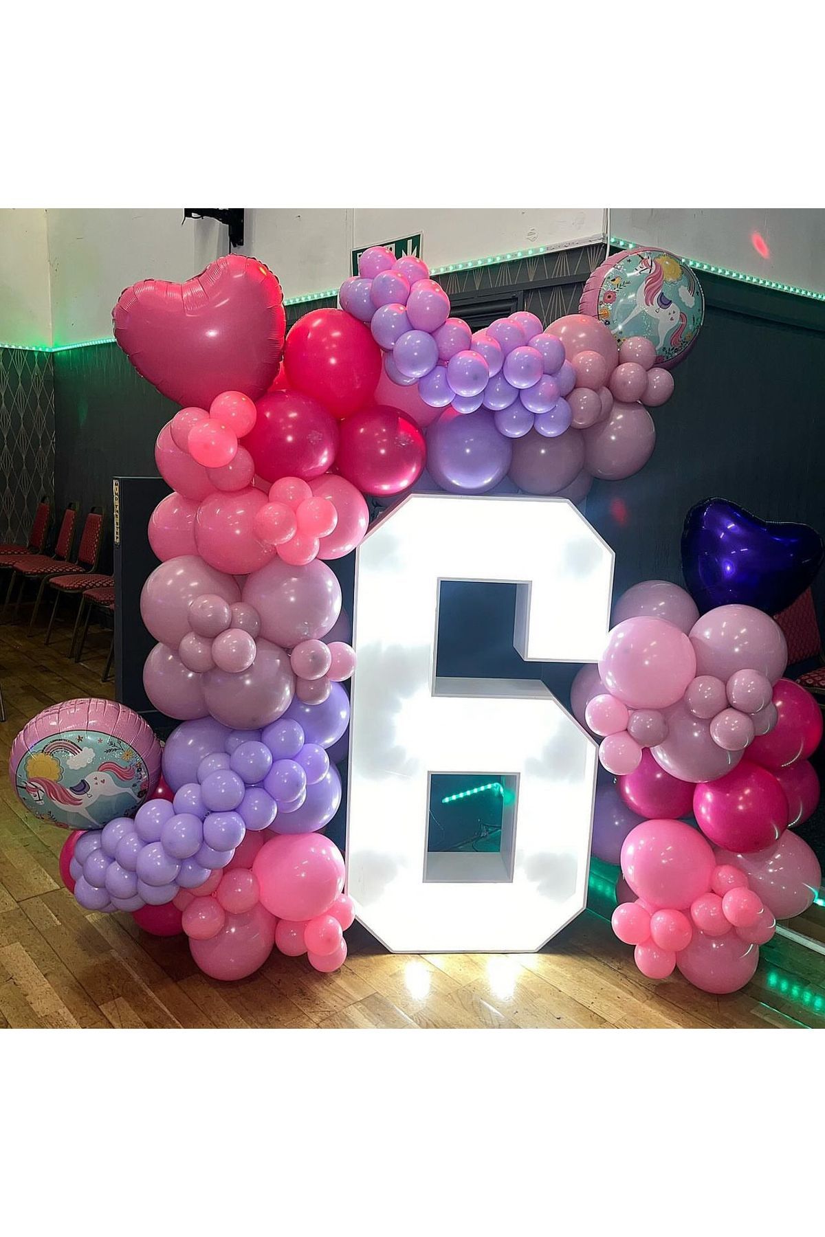 Pastel Flmanigo Pembe Fuşya Makaron Lila ve Toz Pembe Balon Zinciri 100 Adet