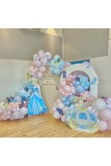 Makaron Pembe Lila ve Mavi Balon Zinciri 100 Adet